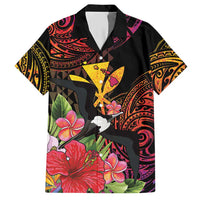 Hawaii Iwa Bird Hawaiian Shirt Great Frigatebird Kanaka Tropical Hippie Style LT14 Black - Polynesian Pride