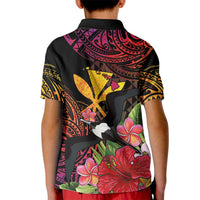 Hawaii Iwa Bird Kid Polo Shirt Great Frigatebird Kanaka Tropical Hippie Style - Polynesian Pride
