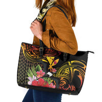 Hawaii Iwa Bird Leather Tote Bag Great Frigatebird Kanaka Tropical Hippie Style - Polynesian Pride