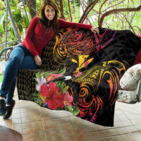 Hawaii Iwa Bird Quilt Great Frigatebird Kanaka Tropical Hippie Style - Polynesian Pride