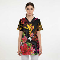 Hawaii Iwa Bird Scrub Top Great Frigatebird Kanaka Tropical Hippie Style LT14 - Polynesian Pride