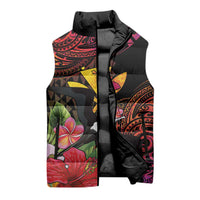 Hawaii Iwa Bird Sleeveless Puffer Jacket Great Frigatebird Kanaka Tropical Hippie Style LT14 - Polynesian Pride