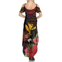 Hawaii Iwa Bird Summer Maxi Dress Great Frigatebird Kanaka Tropical Hippie Style LT14 - Polynesian Pride