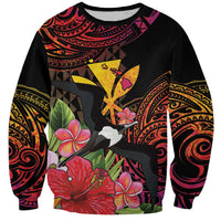 Hawaii Iwa Bird Sweatshirt Great Frigatebird Kanaka Tropical Hippie Style LT14 Unisex Black - Polynesian Pride