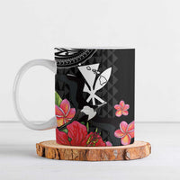 Hawaii Iwa Bird Ceramic Mug Great Frigatebird Kanaka Tropical Flowers LT14 Black - Polynesian Pride