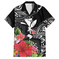 Hawaii Iwa Bird Family Matching Long Sleeve Bodycon Dress and Hawaiian Shirt Great Frigatebird Kanaka Tropical Flowers - Polynesian Pride