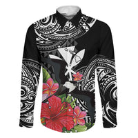 Hawaii Iwa Bird Family Matching Off Shoulder Maxi Dress and Hawaiian Shirt Great Frigatebird Kanaka Tropical Flowers - Polynesian Pride