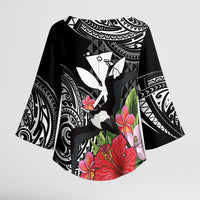Hawaii Iwa Bird Kimono Sleeve Blouse Great Frigatebird Kanaka Tropical Flowers LT14 - Polynesian Pride