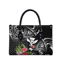 Hawaii Iwa Bird Leather Bag Great Frigatebird Kanaka Tropical Flowers - Polynesian Pride