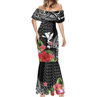 Hawaii Iwa Bird Mermaid Dress Great Frigatebird Kanaka Tropical Flowers - Polynesian Pride