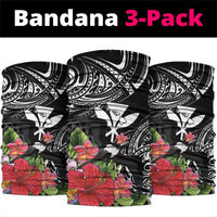 Hawaii Iwa Bird Neck Gaiter Great Frigatebird Kanaka Tropical Flowers LT14 package One Size: 25*50cm Black - Polynesian Pride