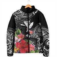 Hawaii Iwa Bird Padded Jacket Great Frigatebird Kanaka Tropical Flowers LT14 - Polynesian Pride