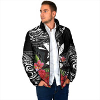 Hawaii Iwa Bird Padded Jacket Great Frigatebird Kanaka Tropical Flowers LT14 - Polynesian Pride