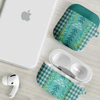 Teal Palaka Hawaii Iwa Bird AirPods Case Hawaiian Kakau Jade Vine Lei LT14 - Polynesian Pride