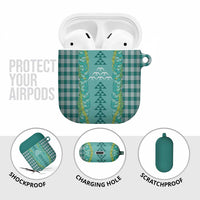 Teal Palaka Hawaii Iwa Bird AirPods Case Hawaiian Kakau Jade Vine Lei LT14 - Polynesian Pride