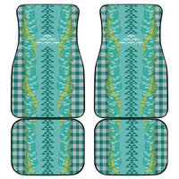Teal Palaka Hawaii Iwa Bird Car Mats Hawaiian Kakau Jade Vine Lei LT14 - Polynesian Pride