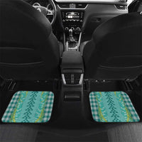Teal Palaka Hawaii Iwa Bird Car Mats Hawaiian Kakau Jade Vine Lei LT14 Set 2pcs - Back Teal - Polynesian Pride
