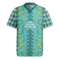 Teal Palaka Hawaii Iwa Bird Rugby Jersey Hawaiian Kakau Jade Vine Lei LT14 Teal - Polynesian Pride