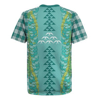 Teal Palaka Hawaii Iwa Bird Rugby Jersey Hawaiian Kakau Jade Vine Lei LT14 - Polynesian Pride