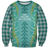 Teal Palaka Hawaii Iwa Bird Sweatshirt Hawaiian Kakau Jade Vine Lei LT14 Unisex Teal - Polynesian Pride