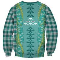 Teal Palaka Hawaii Iwa Bird Sweatshirt Hawaiian Kakau Jade Vine Lei LT14 - Polynesian Pride