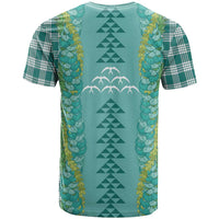 Teal Palaka Hawaii Iwa Bird T Shirt Hawaiian Kakau Jade Vine Lei - Polynesian Pride