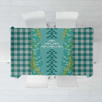 Teal Palaka Hawaii Iwa Bird Tablecloth Hawaiian Kakau Jade Vine Lei - Polynesian Pride