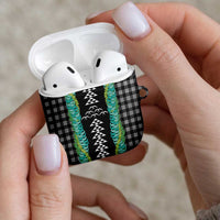 Black Palaka Hawaii Iwa Bird AirPods Case Hawaiian Kakau Jade Vine Lei LT14 - Polynesian Pride