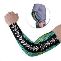 Black Palaka Hawaii Iwa Bird Arm Sleeves Hawaiian Kakau Jade Vine Lei - Polynesian Pride