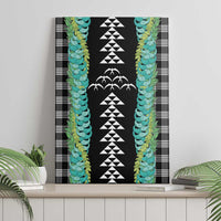 Black Palaka Hawaii Iwa Bird Canvas Wall Art Hawaiian Kakau Jade Vine Lei - Polynesian Pride