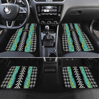 Black Palaka Hawaii Iwa Bird Car Mats Hawaiian Kakau Jade Vine Lei LT14 Set 4pcs Black - Polynesian Pride
