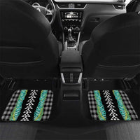 Black Palaka Hawaii Iwa Bird Car Mats Hawaiian Kakau Jade Vine Lei LT14 Set 2pcs - Back Black - Polynesian Pride