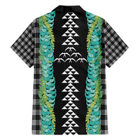 Black Palaka Hawaii Iwa Bird Family Matching Long Sleeve Bodycon Dress and Hawaiian Shirt Hawaiian Kakau Jade Vine Lei - Polynesian Pride
