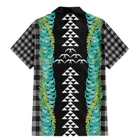 Black Palaka Hawaii Iwa Bird Family Matching Mermaid Dress and Hawaiian Shirt Hawaiian Kakau Jade Vine Lei - Polynesian Pride