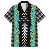 Black Palaka Hawaii Iwa Bird Family Matching Off Shoulder Maxi Dress and Hawaiian Shirt Hawaiian Kakau Jade Vine Lei - Polynesian Pride