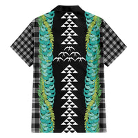 Black Palaka Hawaii Iwa Bird Family Matching Short Sleeve Bodycon Dress and Hawaiian Shirt Hawaiian Kakau Jade Vine Lei - Polynesian Pride