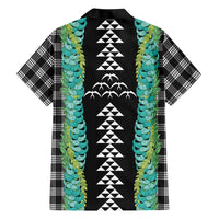 Black Palaka Hawaii Iwa Bird Family Matching Short Sleeve Bodycon Dress and Hawaiian Shirt Hawaiian Kakau Jade Vine Lei - Polynesian Pride