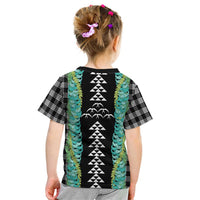 Black Palaka Hawaii Iwa Bird Kid T Shirt Hawaiian Kakau Jade Vine Lei LT14 - Polynesian Pride