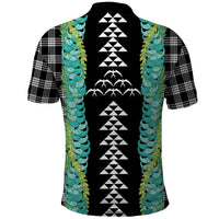 Black Palaka Hawaii Iwa Bird Polo Shirt Hawaiian Kakau Jade Vine Lei LT14 - Polynesian Pride