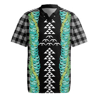 Black Palaka Hawaii Iwa Bird Rugby Jersey Hawaiian Kakau Jade Vine Lei LT14 Black - Polynesian Pride