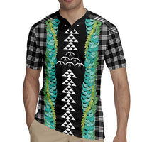 Black Palaka Hawaii Iwa Bird Rugby Jersey Hawaiian Kakau Jade Vine Lei LT14 - Polynesian Pride