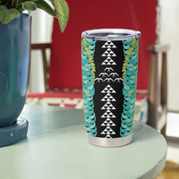 Black Palaka Hawaii Iwa Bird Tumbler Cup Hawaiian Kakau Jade Vine Lei - Polynesian Pride