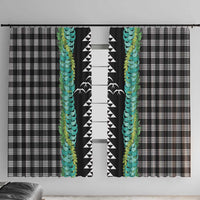 Black Palaka Hawaii Iwa Bird Window Curtain Hawaiian Kakau Jade Vine Lei - Polynesian Pride