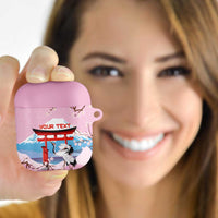 Japanese Torii Gate Cranes Personalised AirPods Case Fuji Mount Sakura Seigaiha Pattern LT14 - Polynesian Pride