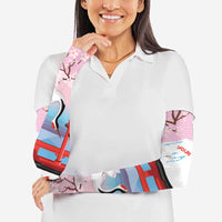 Japanese Torii Gate Cranes Personalised Arm Sleeves Fuji Mount Sakura Seigaiha Pattern LT14 - Polynesian Pride
