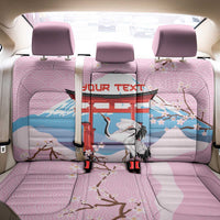 Japanese Torii Gate Cranes Personalised Back Car Seat Cover Fuji Mount Sakura Seigaiha Pattern LT14 - Polynesian Pride
