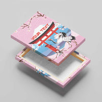 Japanese Torii Gate Cranes Personalised Canvas Wall Art Fuji Mount Sakura Seigaiha Pattern LT14 - Polynesian Pride