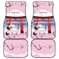 Japanese Torii Gate Cranes Personalised Car Mats Fuji Mount Sakura Seigaiha Pattern LT14 - Polynesian Pride