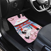 Japanese Torii Gate Cranes Personalised Car Mats Fuji Mount Sakura Seigaiha Pattern LT14 - Polynesian Pride
