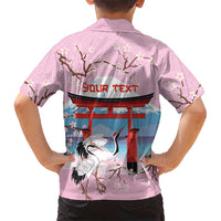 Japanese Torii Gate Cranes Personalised Hawaiian Shirt Fuji Mount Sakura Seigaiha Pattern LT14 - Polynesian Pride